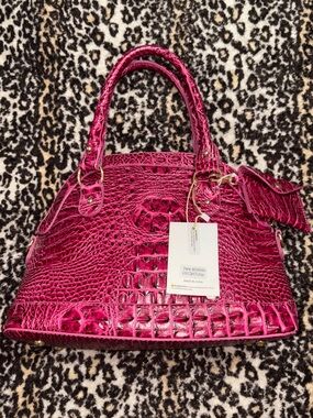 Imoshion Hot Pink Croc-Embossed Satchel Tote Bag